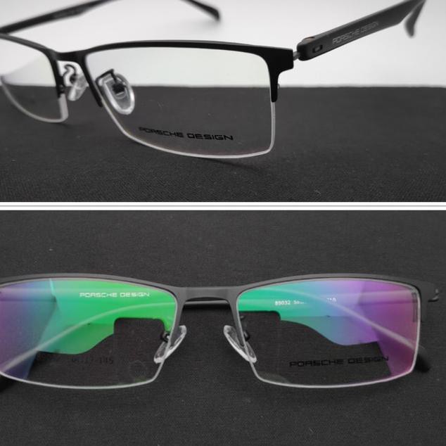 ✐╖ Frame Kacamata Pria Sporty PORSCHE DESIGN Half Rimless Gantung ╖
