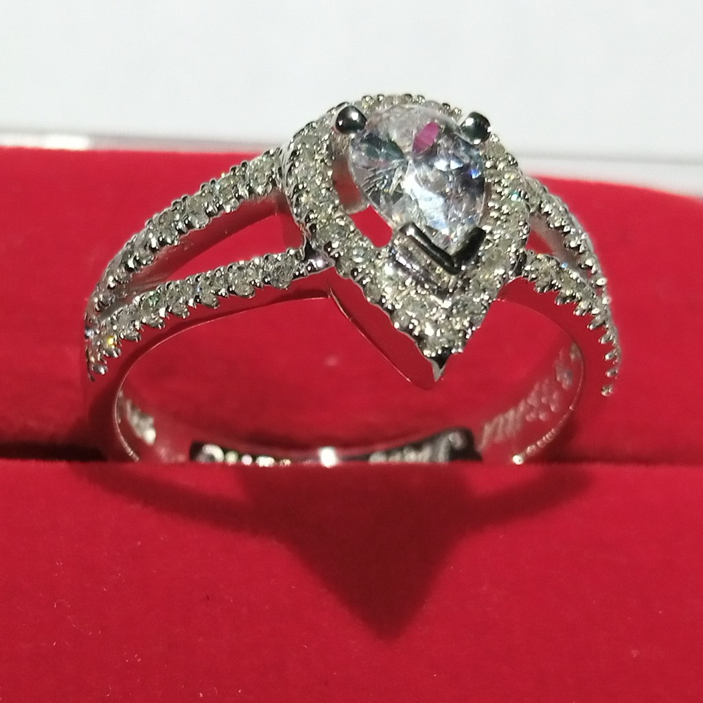 Gratis Ukir Nama Garansi Asli Bisa Pesan Model Cincin Nikah Wanita Emas Putih Kawin Tunangan Id193