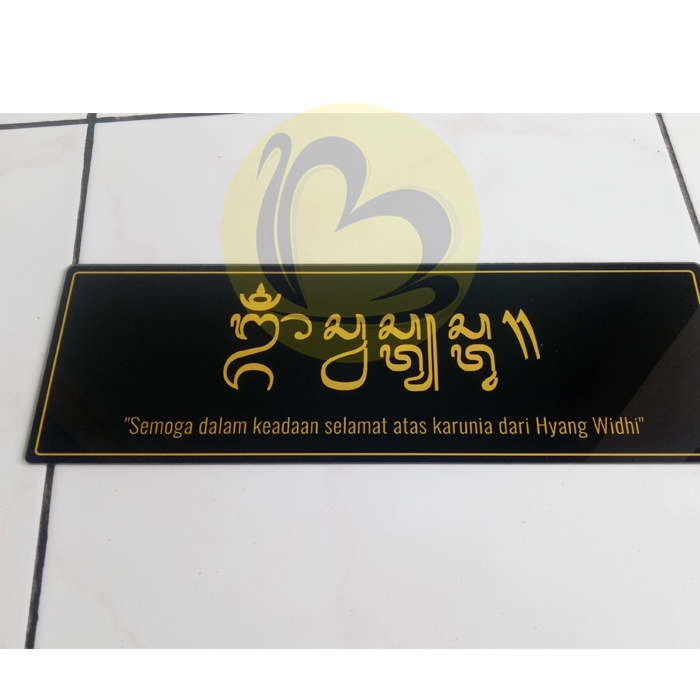 Plang Om Swastyastu Aksara Bali Akrilik 2mm Print UV