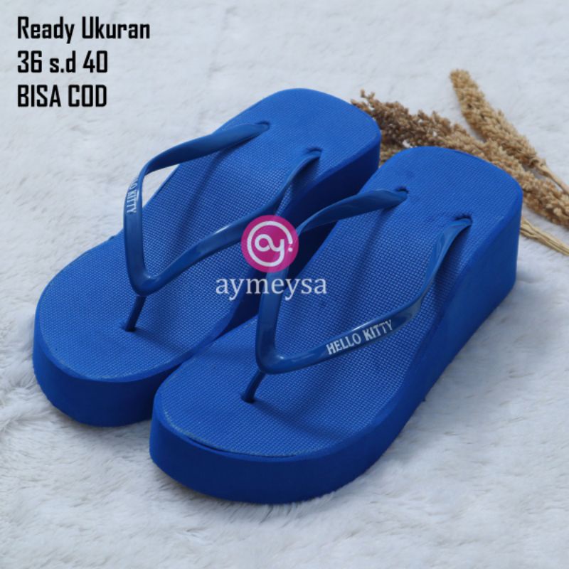 Sandal Wedges Spon Colorful Jepit POLOS Kualitas Super