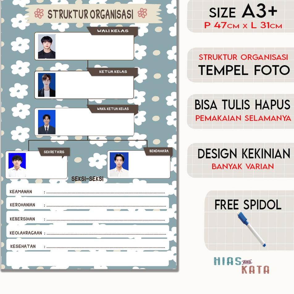 

F-UGW ✔ Struktur Organisasi Kelas Sekolah Cetak Foto Poster Flower A3+ ✮✮✮✮✮