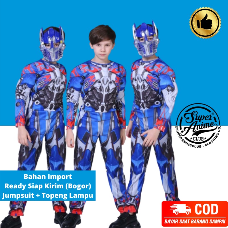 Kostum Optimus Transformers Anak Superhero Import Otot Busa Baju Laki Costume Ulang Tahun