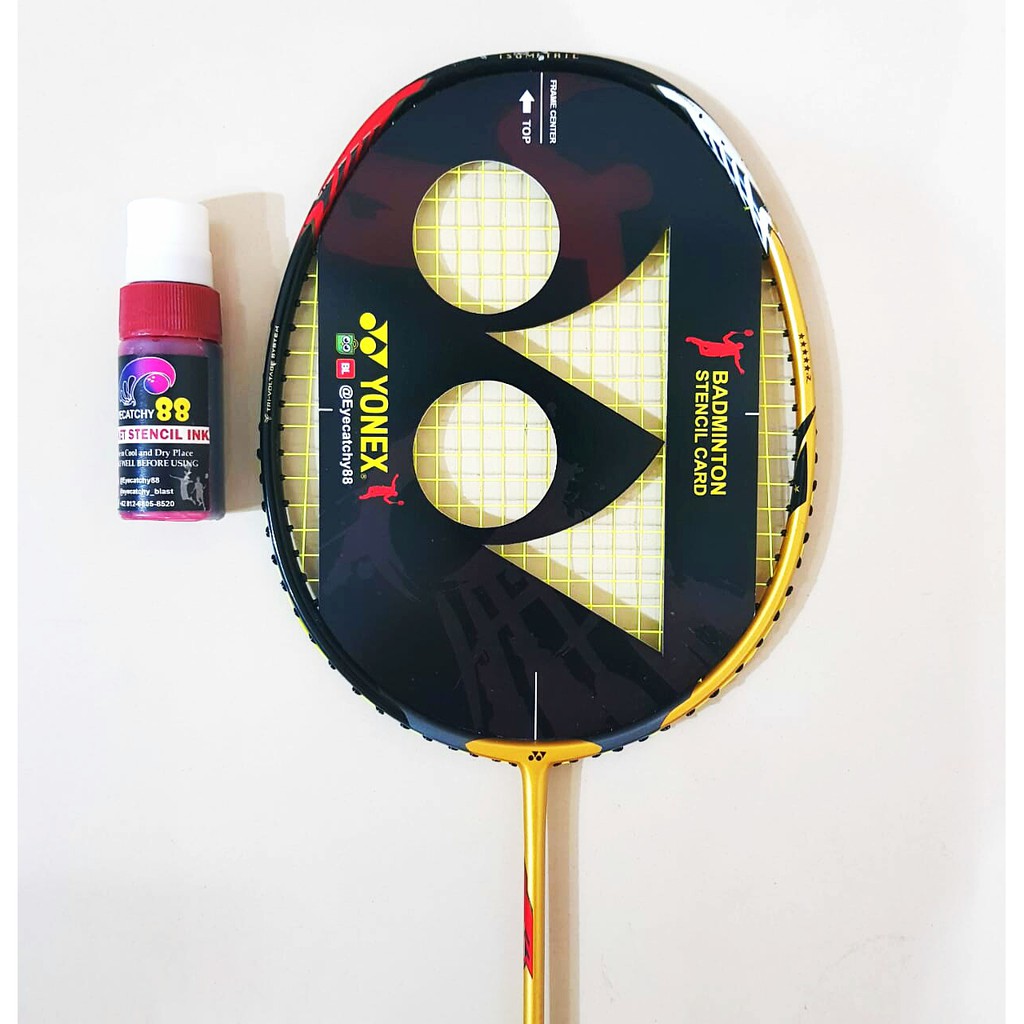 Tinta/Ink dan Stencil Card Badminton/Logo Raket/ Cetakan Raket | Shopee