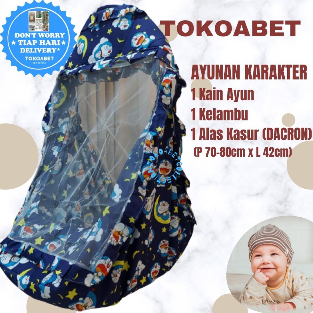 Ayunan Bayi Karakter kain katun kelambu alas kasur motif kartun karakter anak suka TOKOABET