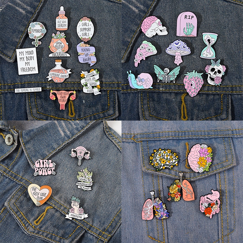 Bros Pin Enamel Desain Girl Power Untuk Hadiah Teman