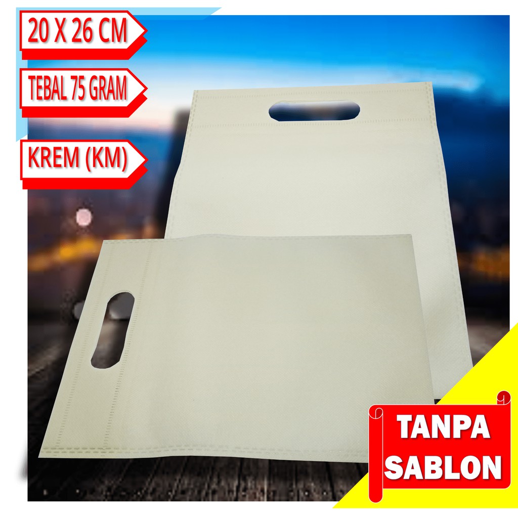 

Tas Spunbond Model Plong 20 x 26 cm warna Krem (KM)
