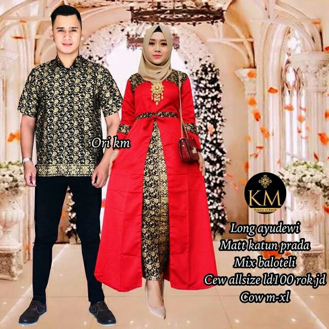 Couple dress BATIK  mix brokat ungguljaya couple kondangan