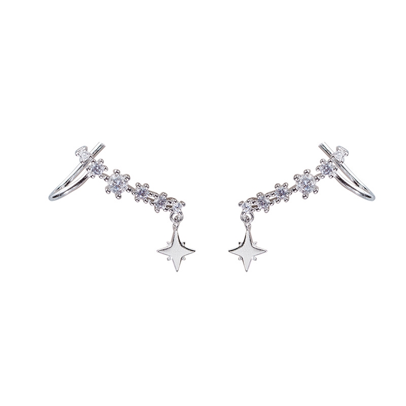 Anting Tusuk Bentuk Bintang Hias Zircon Warna Permen Untuk Wanita