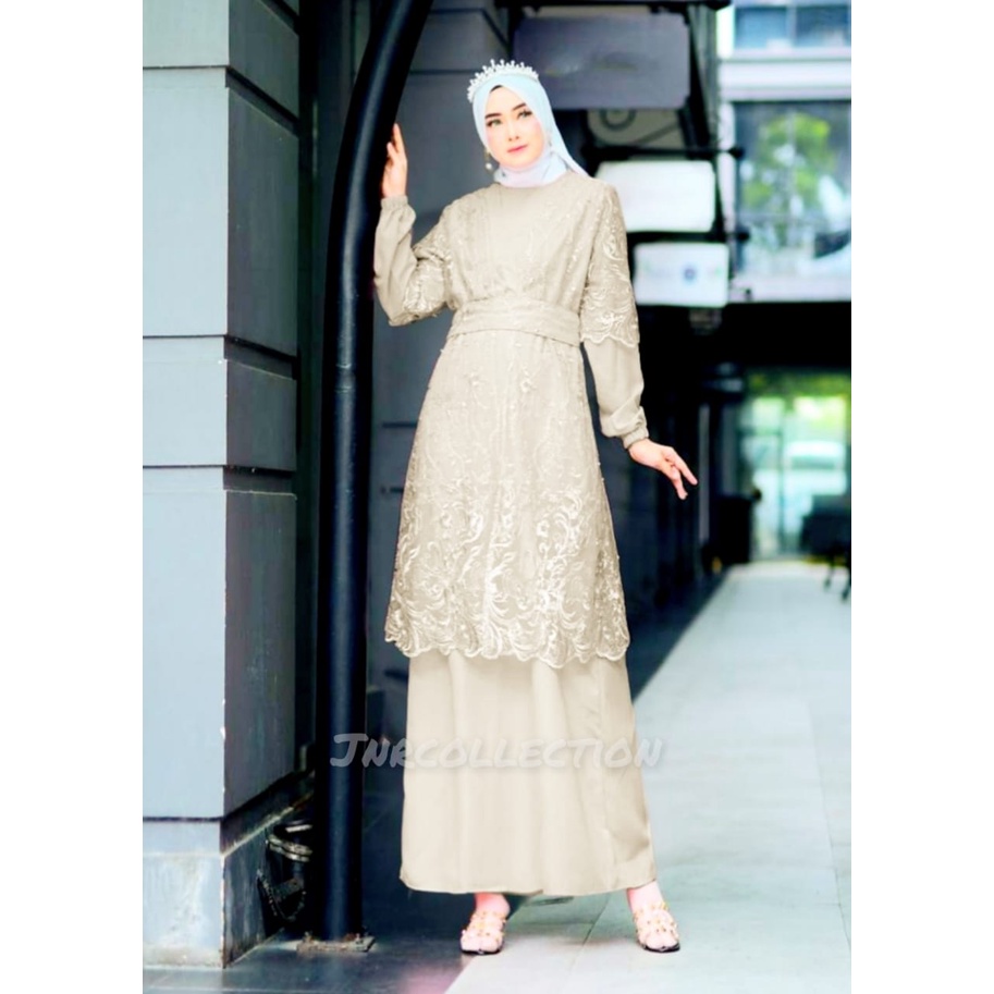 Gamis Remaja AREESHA Terbaru 2022 Gamis Kondangan Wanita Gamis  Seragam Size M L XL XXL Dress Kondangan Gamis Brukat Blezer Gamis 2in1 Gamis Outer