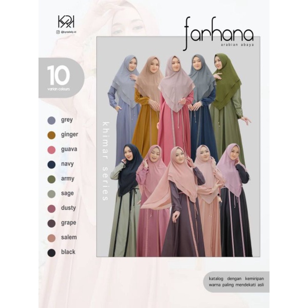 FARHANA ARABIAN ABAYA ORIGINAL BY KYRA.DAILY GAMIS SET KHIMAR CANTIK SIMPLE MURAH TERBARU