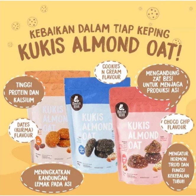 Mama Bear Kukis Almond Oatmeal | Snack Pelancar ASI