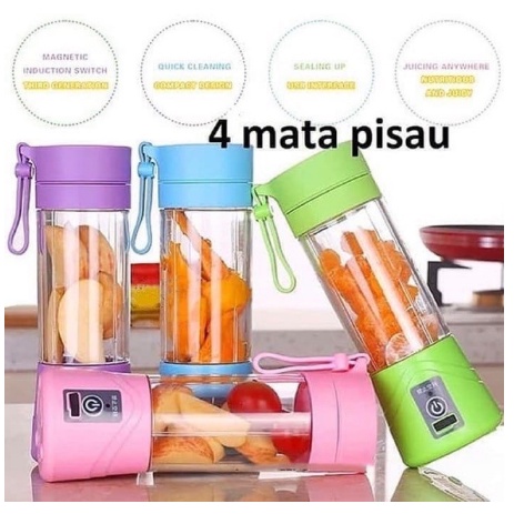 BLENDER PORTABLE USB 4 MATA PISAU [SWEETSPACE]