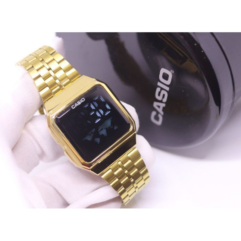 [ALL88] Jam Tangan Digital Wanita Casio World Touchscreen Rantai Staintless