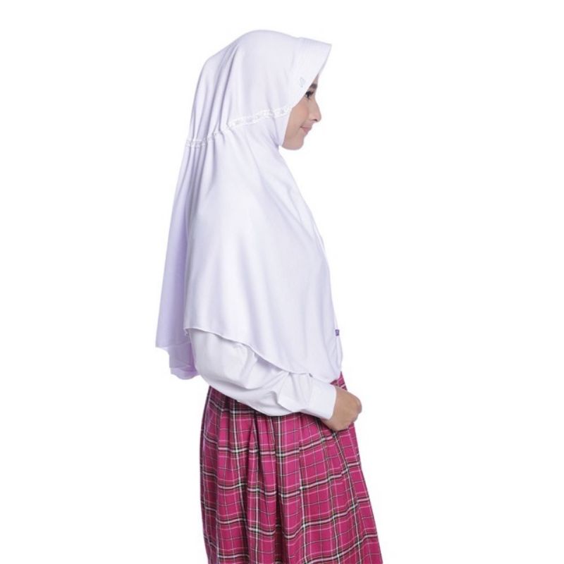 HIJAB SEKOLAH SD,SMP,SMA / ilbab sekolah serut / Rabbani anakJilbab sekolah SD standar (M) // serut pita-7