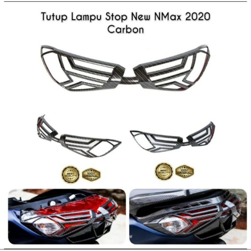 COVER TUTUP LAMPU STOP NMAX NEW 2020 CARBON NEMO PNP