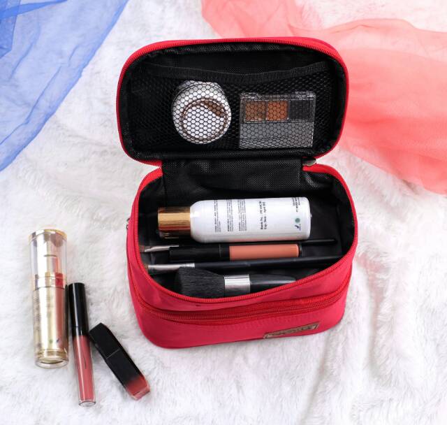 ORGANIZER BAG SUSUN POUCH KOSMETIK  WATERPROOF TRAVEL TEMPAT MAKE UP POLOS TAS COSMETIC WANITA MURAH