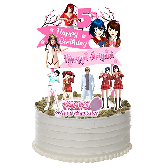 Sakura School Simulator Topper Cake Birthday / Hiasan Kue Ulang Tahun