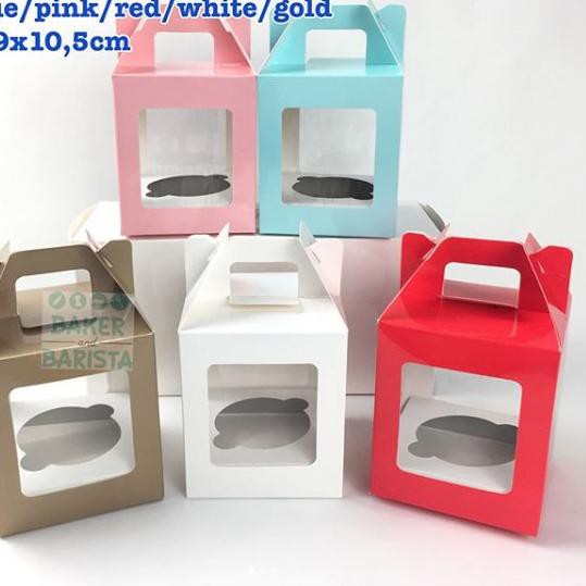 

【review】 Cupcake Box satuan 10pc Local / Dus Cupcake satuan 1 pack isi 10pcs/ Kotak Kue 9x9x10,5cm