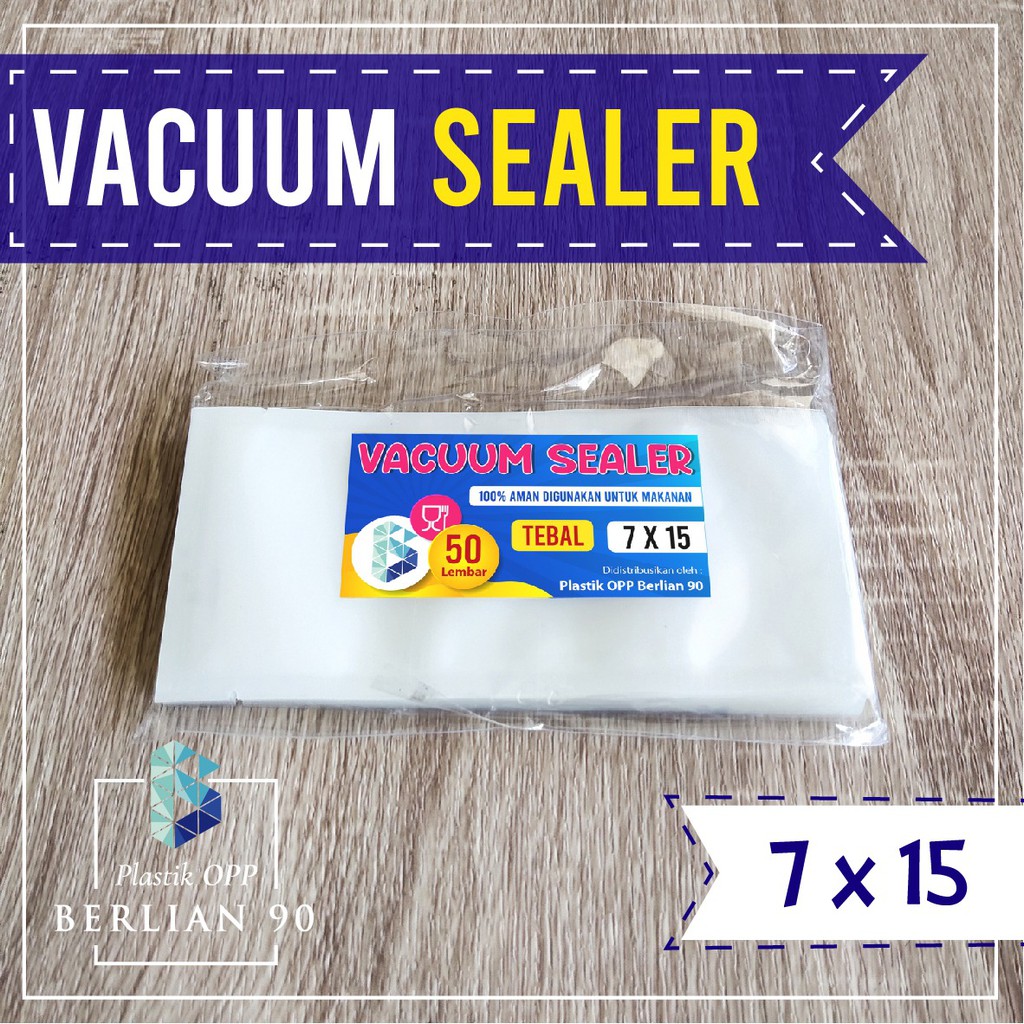 PLASTIK VACUM SEALER 7 x 15 cm / Plastik Vakum Sealer / Plastik Vacuum Makanan  Isi 50 Lembar