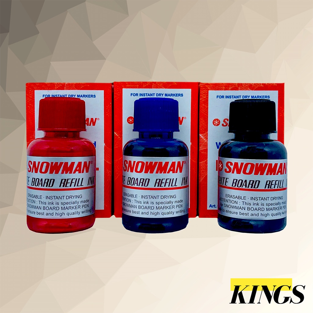 

Snowman Refill Ink / White Board Marker Ink / Isi Ulang Tinta Spidol Papan Tulis Putih WBI-20