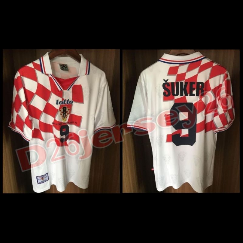 Jersey RETRO Kroasia Home 1998 OFFICIAL + Cetak nama nameset suka suka Font RETRO + MDT