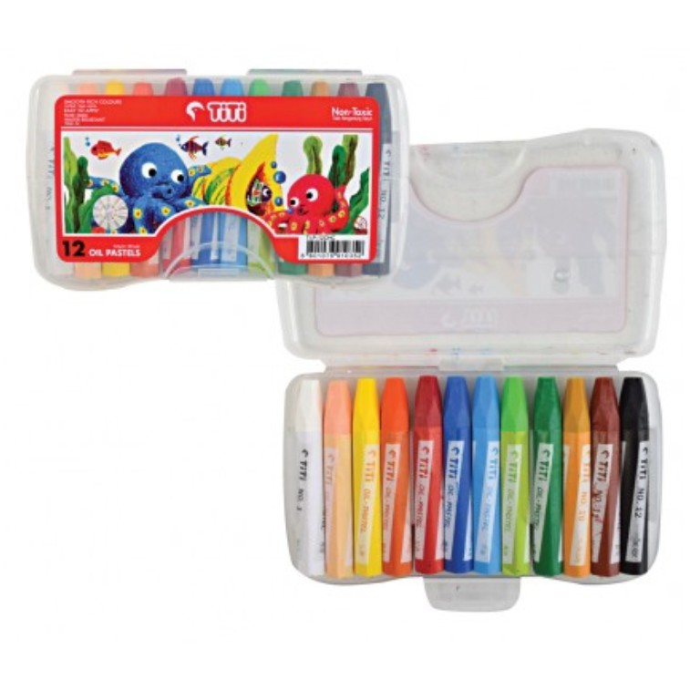 

TITI / JOYKO OIL PASTEL KRAYON MINYAK TI-P-12CHC 12 WARNA / COLORS CRAYON ANAK SET TERMURAH COMPACT