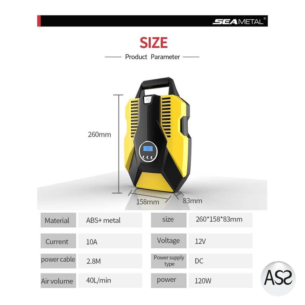 ASS Shop - EAFC Inflator Pompa Angin Ban Mobil Car Compressor 120W - ATJ-1266