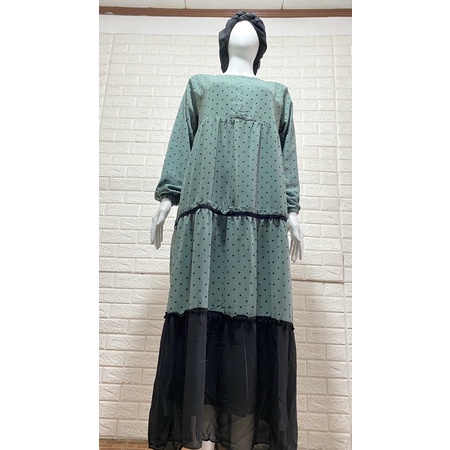 Gamis Polkadot ceruty