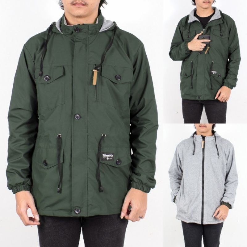 JAKET PRIA PARKA WANGKERS BB 4 SAKU / JAKET BOLAK BALIK TERBARU