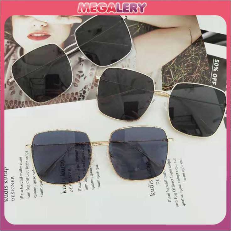 Kacamata Fashion Retro Vintage Segiempat Pria Wanita / Fashion Sunglasses Square Frame Metal Sunglasses Korea