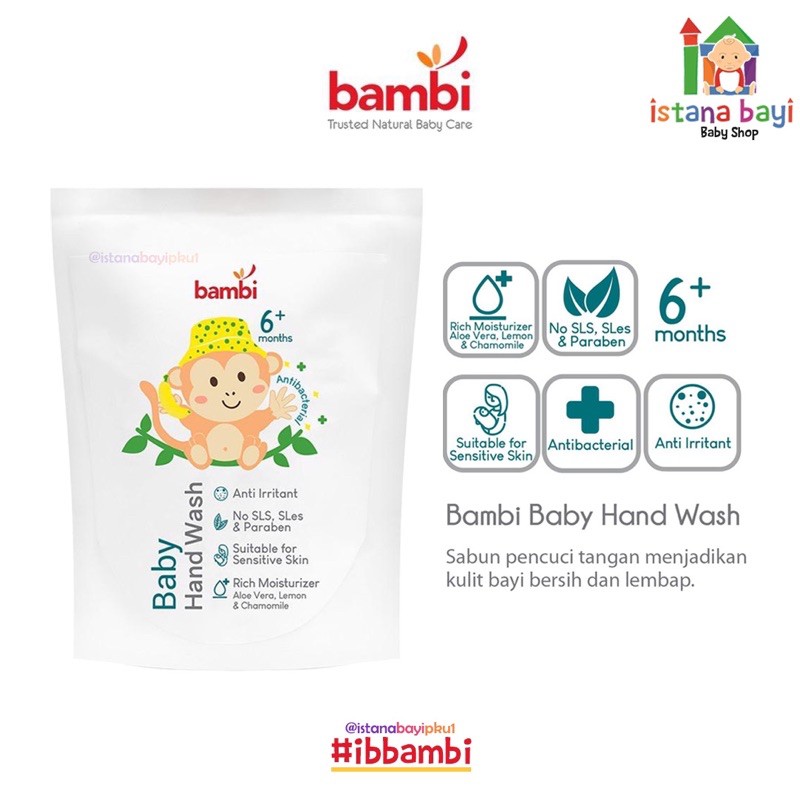 Bambi Baby Antibacterial Hand Wash 300 ml - Sabun cuci tangan anak