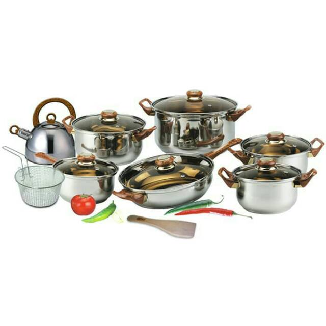 Panci set OXONE 12 + 2 eco cookware ox 933 steinless stell original