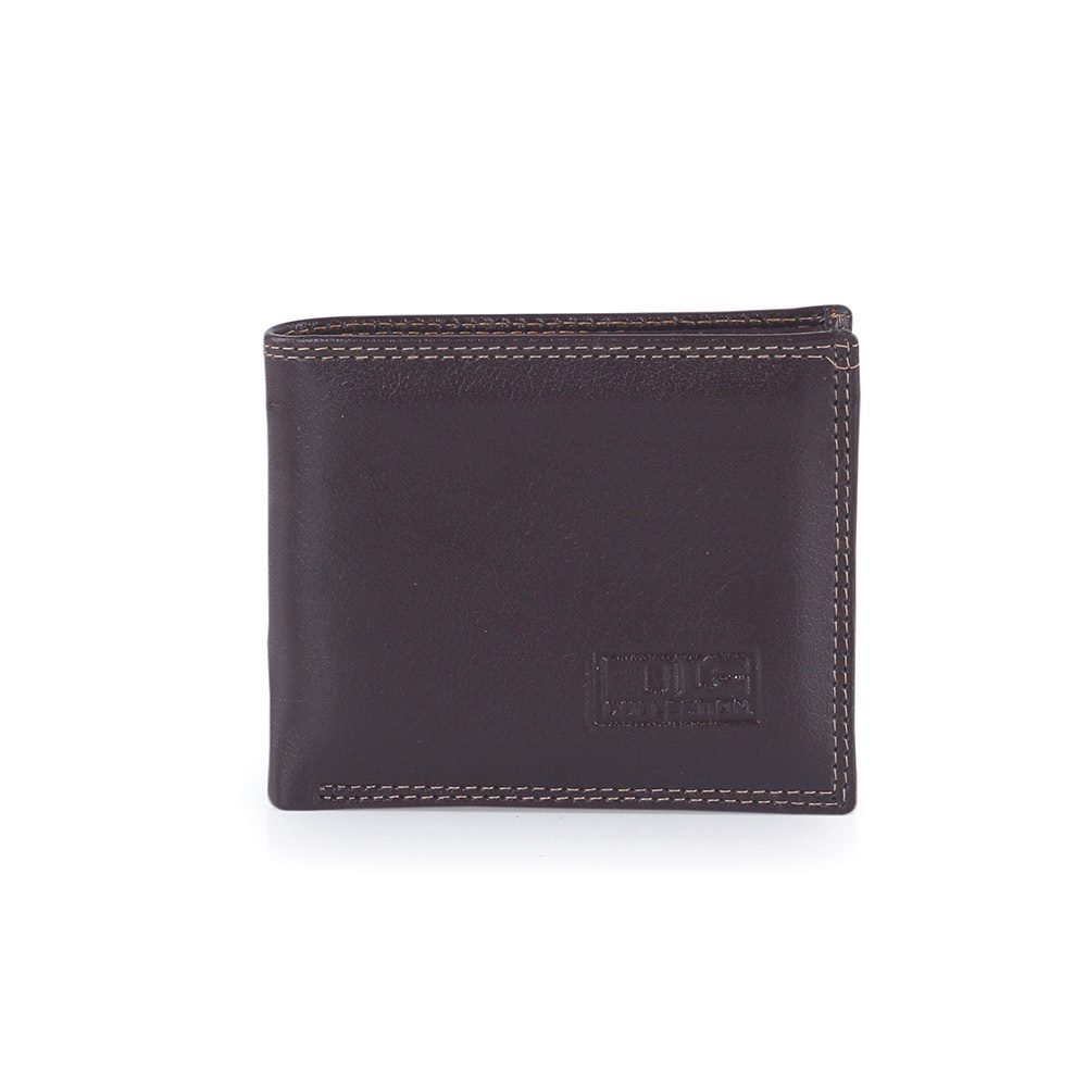 Dompet Pria Lipat Dua Bifold Slot Uang Kartu Kulit Sintetis Simple Keren