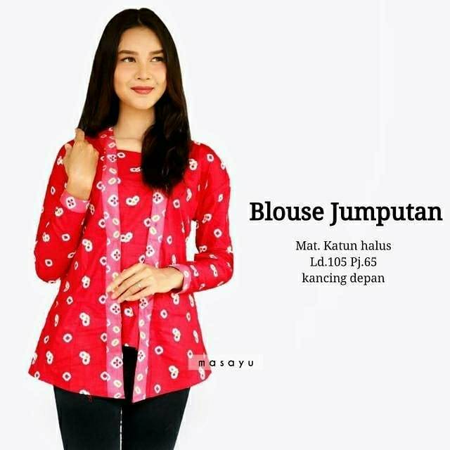 Blus Batik Kutubaru Jumputan/ Kebaya Jumputan Murah / Kebaya Jumputan / Seragam Batik