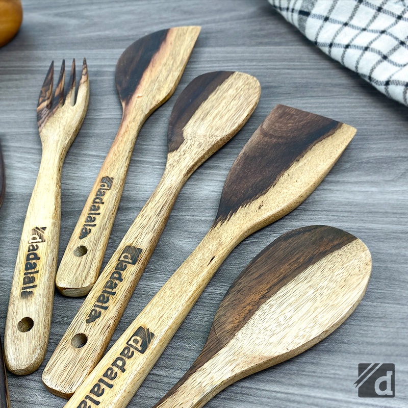 DADALALA Spatula Kayu / Sodet Kayu Ukuran Mini Bahan Kayu Sonokeling Anti Lengket dan Tahan Panas [ECER]