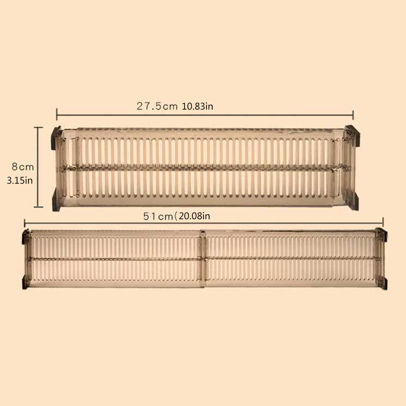 2 Pcs Partisi Pemisah Laci Lemari Pakaian Warna Hitam Transparan Dapat Disesuaikan