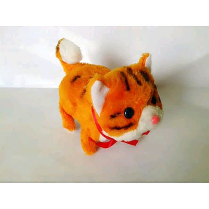 Mainan Anak Boneka Kucing Berjalan Mata Menyala Dan Ada Suara
