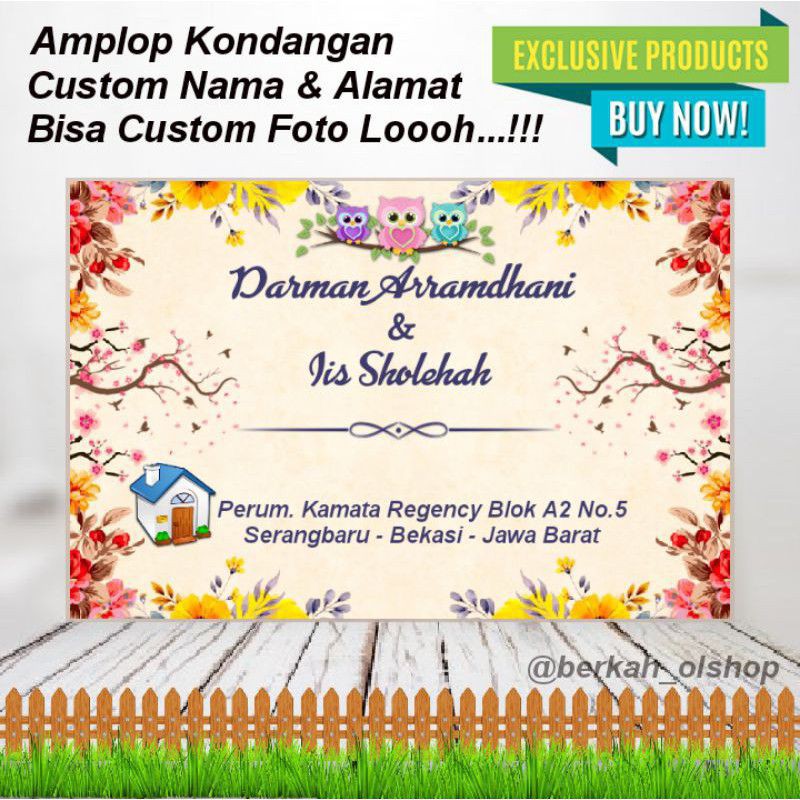 

50Pack Amplop Kondangan custom Nama& Alamat-Amplop Undangan full