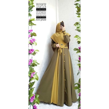 Gamis sabrina itycrepe set khimar efina berkah kancing alfira bukan aku karissa alfaro