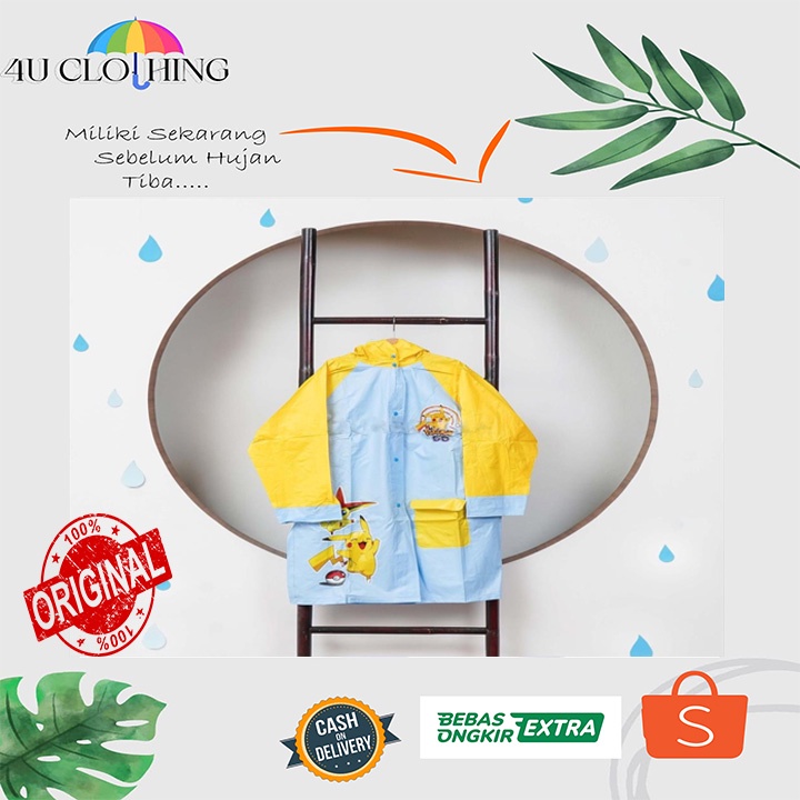 Jas hujan terusan anak / Jas hujan anak / waterprof / motif / jas hujan anti rembes / jahitan pres / NEW 4u clothing