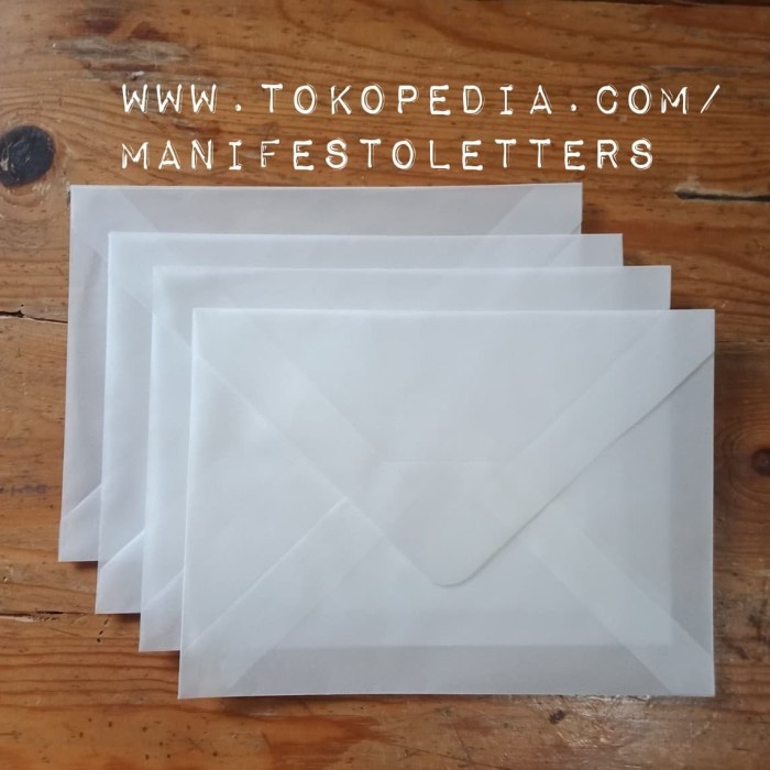 

MENYURAT-SURAT- AMPLOP TRANSPARAN/AMPLOP KALKIR/VELLUM ENVELOPE A6 (POSTCARD STANDARD) -SURAT-