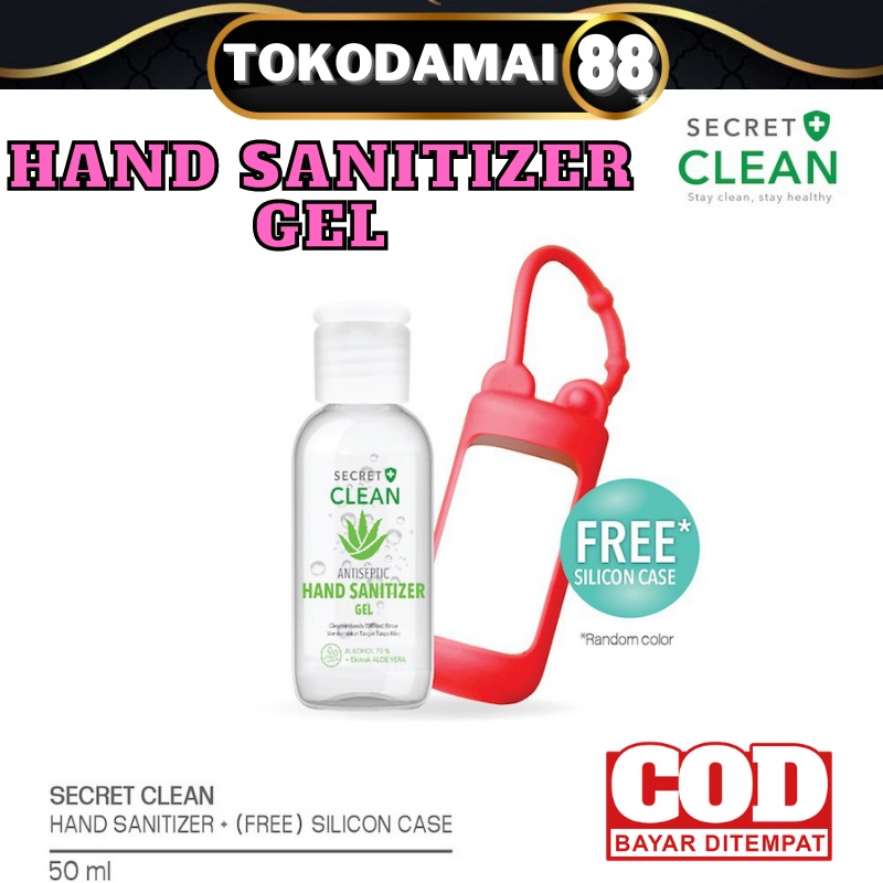 Hand Sanitizer Gel Secret Clean 50 ml free Silicone case murah dan aman