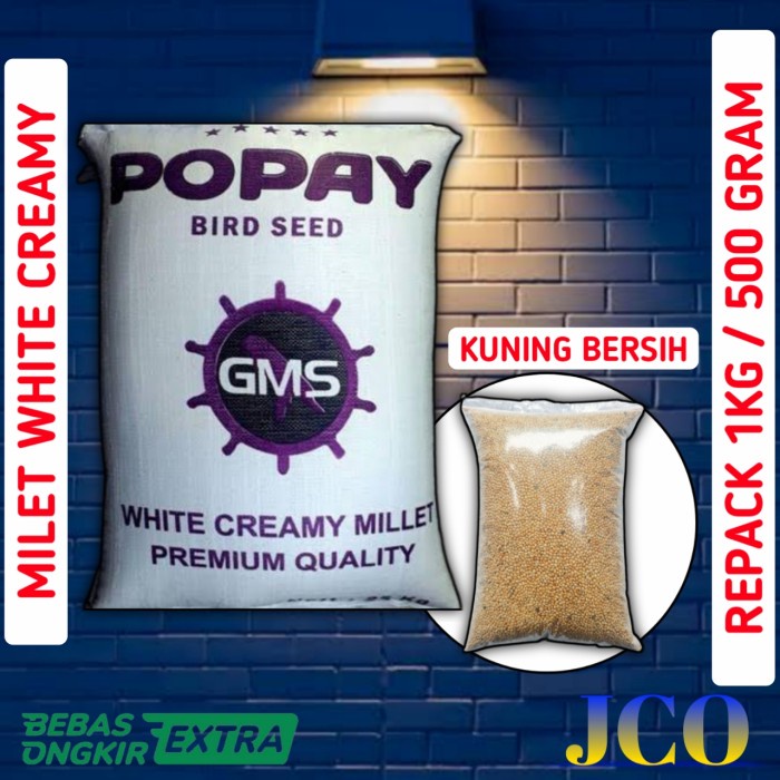 PAKAN BURUNG LOVEBIRD MILET KUNING KILOAN WHITE CREAMY MILET MURAH