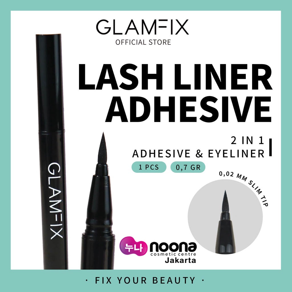 GLAMFIX ADHESIVE LASH LINER 2 IN 1 LASH GLUE AND EYELINER IN ONE