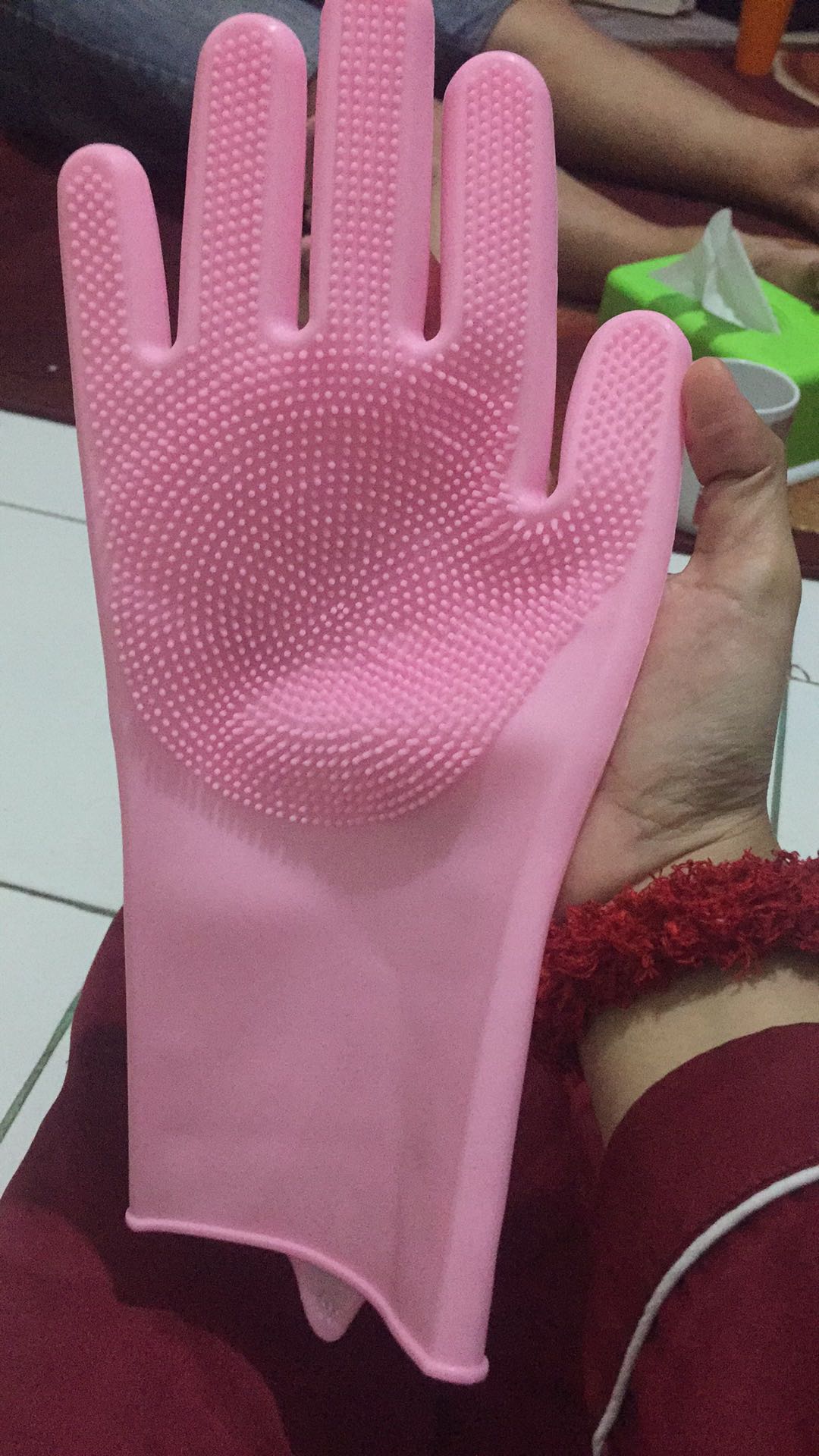 Km-56 Sepasang Sarung Tangan Silikon / Magic Dishwashing Gloves / Sarung Cuci Piring