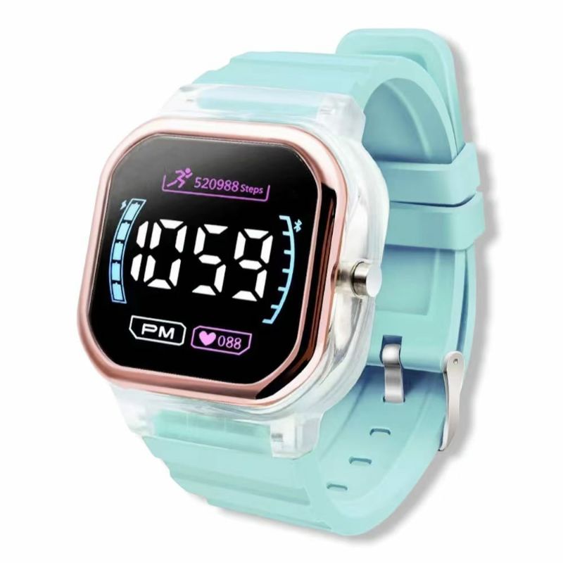 Rubber Led Pria Wanita Jam Tangan Fashion Water Resistant Kasual