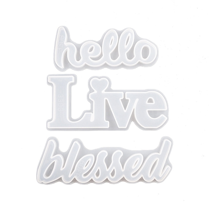 SIY  DIY Hello Blessed Live Letter Resin Casting Molds English Letters Love Pendant Silicone Jewelry Resin Mold Craft Tools