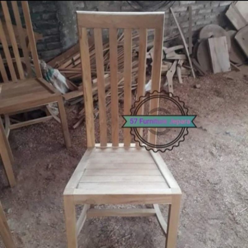 Kursi makan kau jati mentahan model simpel