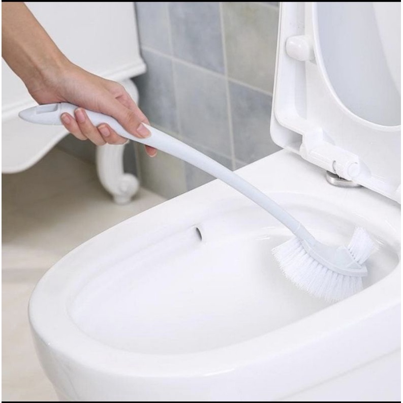 A90 NEW Sikat Kloset WC 2 Sisi Gagang Panjang Double Side Toilet Brush
