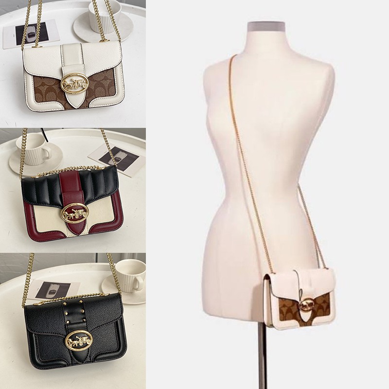 coach Tas Wanita Tas Selempang  Bahu Wanita、tas selempang wanita rantai import、kulit PVC tas pundak